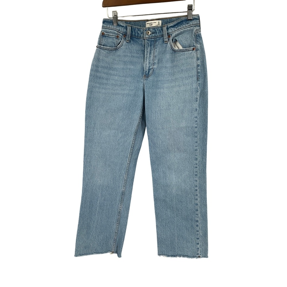 Abercrombie Fitch Womens Light Wash Curve Love Jeans Sz 24 The Baggy‎ Low Rise